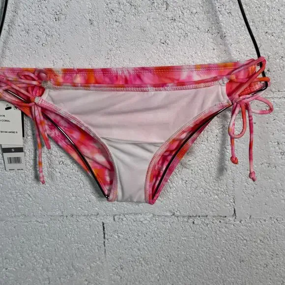 SUNDAZED Harper Tie-Dyed Bikini Top & Strappy Bottoms, CORAL 32DD/S - Picture 6 of 15
